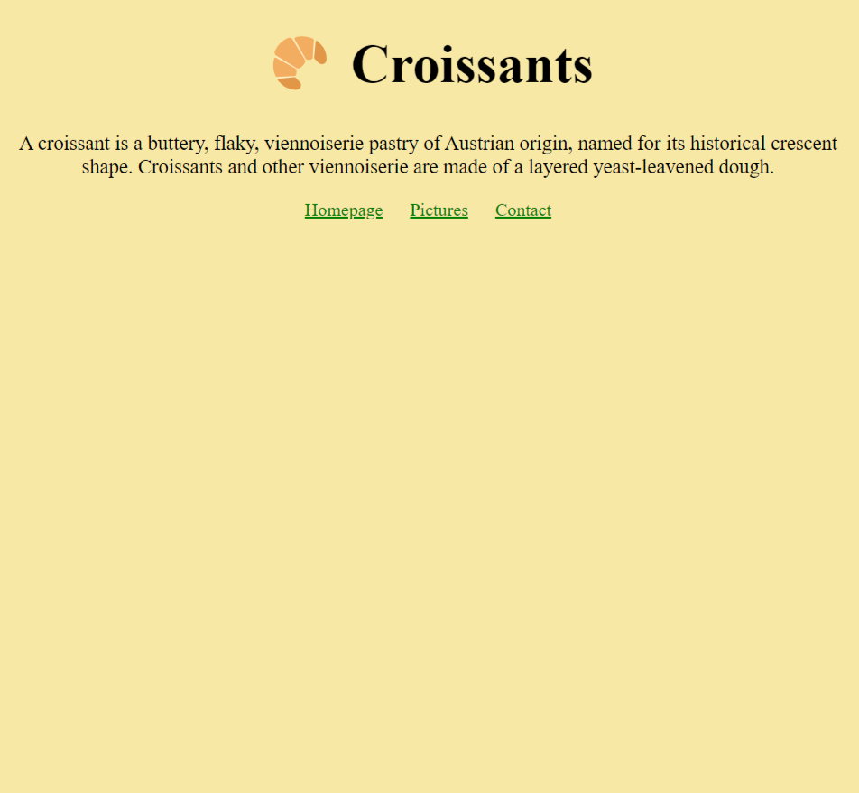 Croissant Landing page created by Amina